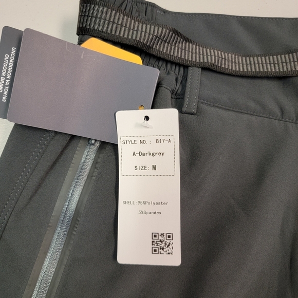 Moerdeng Men's Soft Shell Water Proof Outdoor Wear Pants Dark Grey Size M - Picture 5 of 8